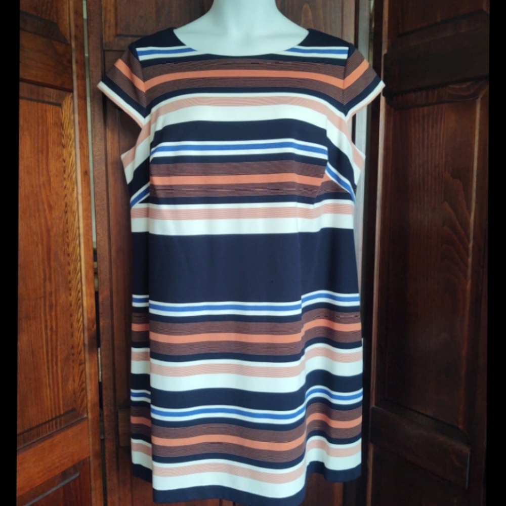 Adrianna Papell fully lined sheath short cap sleeves dress. 18W